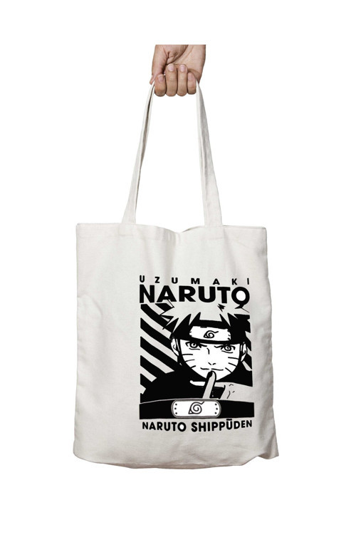 Art hedi̇ye Anime Naruto Uzumaki Face iki Taraf Kalıcı Yıkanabilir Okul Plaj Omuz Bez Çanta