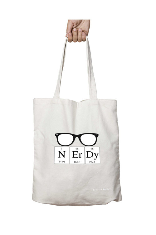 Art hedi̇ye Nerdy Gözlük Periyodik Cetvel iki Tarafı Kalıcı Baskılı Yıkanabilir Okul Plaj Omuz Bez Çantası