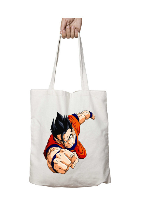 Art hedi̇ye Son Gohan Goku iki Tarafı Kalıcı Baskılı Yıkanabilir Çanta