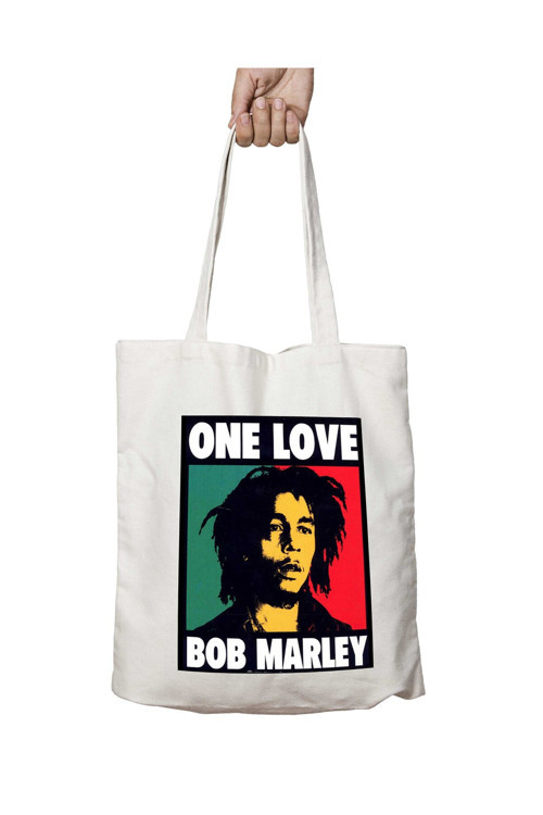 Art hedi̇ye One Love Bob Marley iki Taraf Kalıcı Yıkanabilir Okul Plaj Omuz Bez Çanta