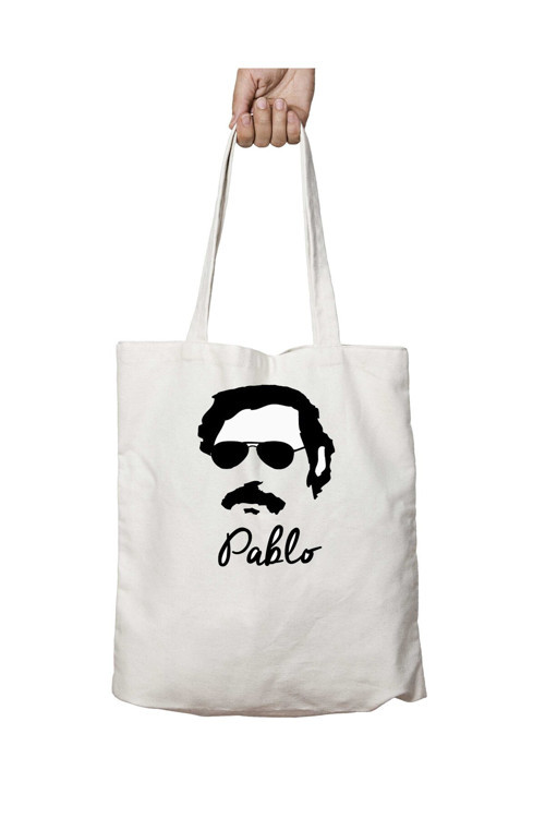 Art hedi̇ye Pablo Escobar Çizgi iki Tarafı Kalıcı Baskılı Yıkanabilir Okul Plaj Omuz Bez Çantası