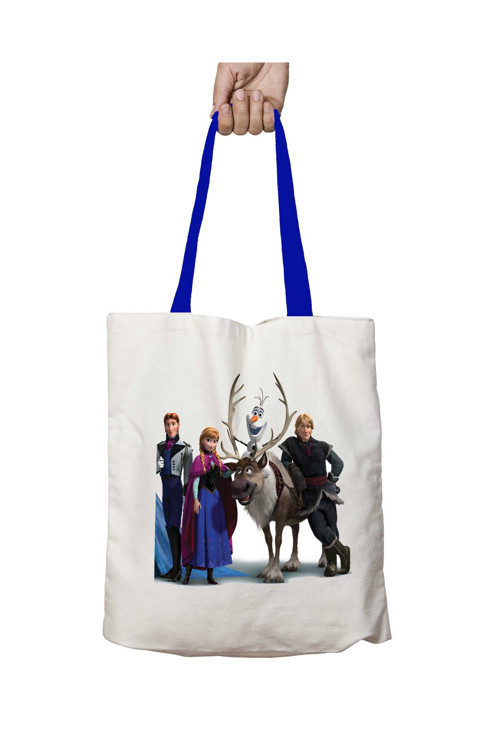 Art hedi̇ye Mavi Kulplu Frozen PNG HD Yıkanabilir Omuz Çanta