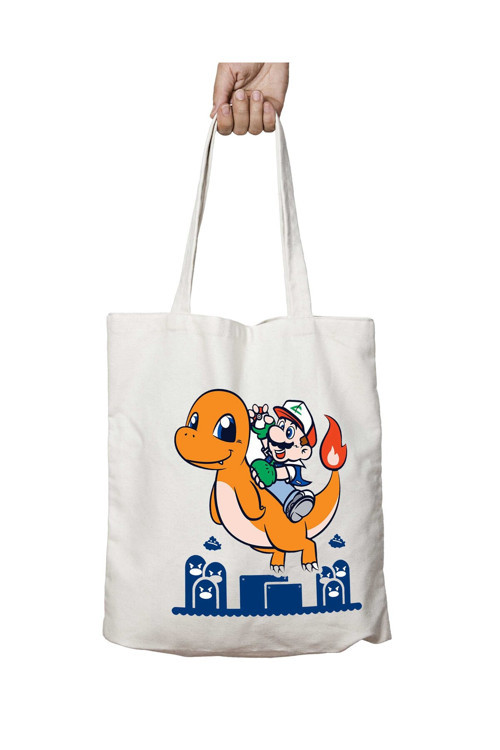 Art hedi̇ye Super Mario Pokemon iki Taraf Kalıcı Yıkanabilir Okul Plaj Omuz Bez Çanta