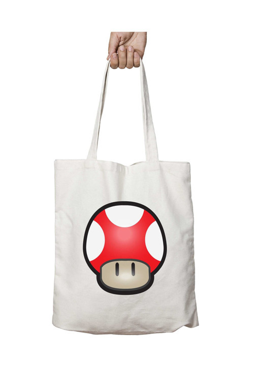 Art hedi̇ye Super Mario Mushroom Red iki Tarafı Kalıcı Baskılı Yıkanabilir Çanta