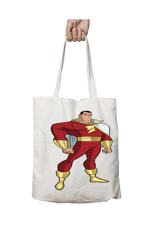 Art hedi̇ye Shazam Marvel Shazam iki Tarafı Kalıcı Baskılı Yıkanabilir Çanta