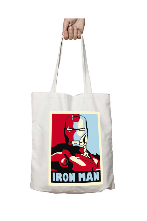 Art hedi̇ye Iron Man Marvel iki Tarafı Kalıcı Baskılı Yıkanabilir Çanta