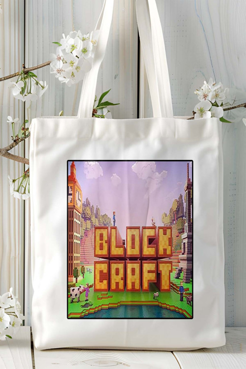 Art hedi̇ye block craft Mobil Oyun Baskılı Omuz Çanta Çift tafaflı baskı kişiye özel 5
