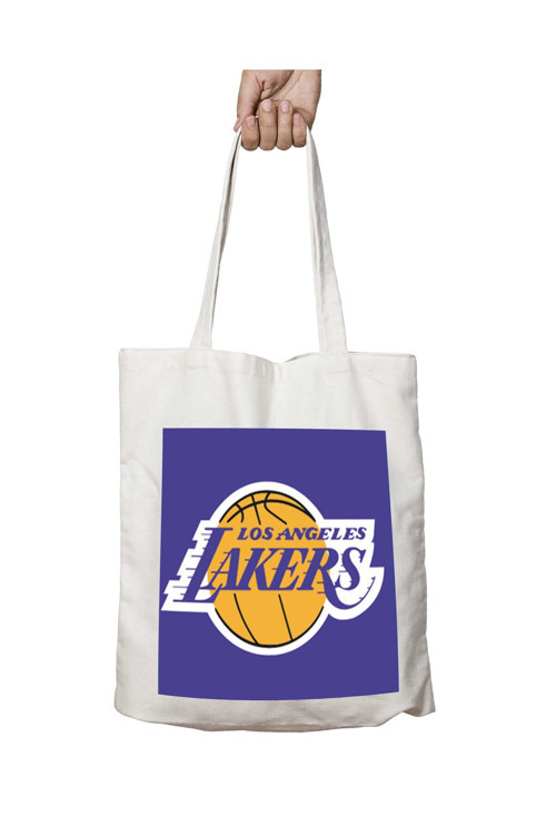 Art hedi̇ye Nba Los Angeles Lakers iki Tarafı Kalıcı Baskılı Yıkanabilir Çanta