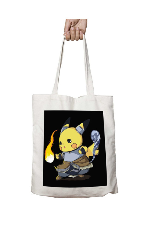 Art hedi̇ye The Last Airbender Pikachu Pokemon iki Tarafı Kalıcı Baskılı Yıkanabilir Okul Plaj Omuz Bez Çantası