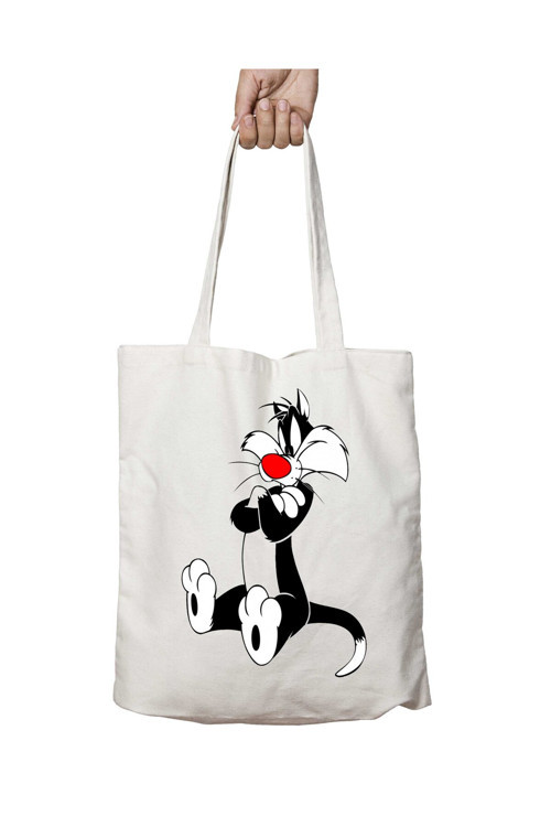 Art hedi̇ye Looney Tunes Sylvester iki Tarafı Kalıcı Baskılı Yıkanabilir Çanta