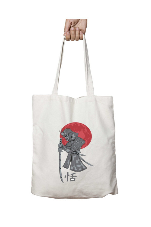 Art hedi̇ye Samurai Kılıç Japon iki Tarafı Kalıcı Baskılı Yıkanabilir Okul Plaj Omuz Bez Çantası