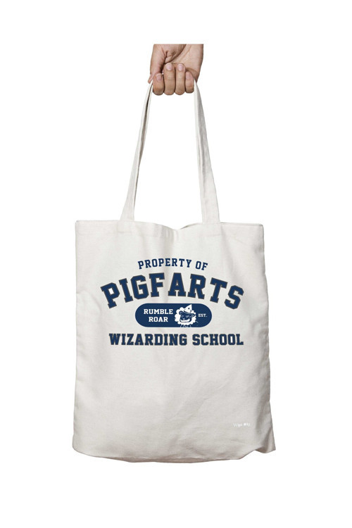 Art hedi̇ye Starkid Pigfarts wizarding school iki Tarafı Kalıcı Baskılı Yıkanabilir Çanta