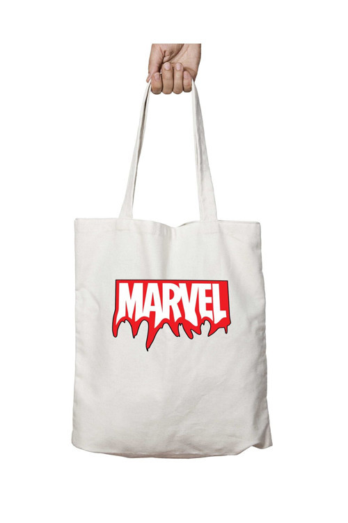 Art hedi̇ye Marvel Eriyen Logo iki Tarafı Kalıcı Baskılı Yıkanabilir Çanta