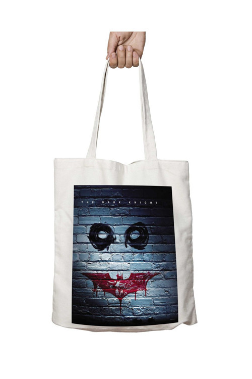 Art hedi̇ye The Dark Knight iki Tarafı Kalıcı Baskılı Yıkanabilir Okul Plaj Omuz Bez Çantası