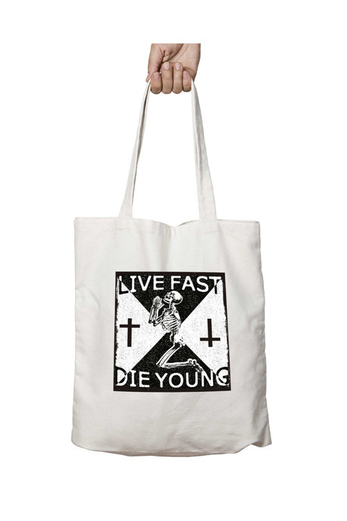 Art hedi̇ye Live Fast Die Young iki Tarafı Kalıcı Baskılı Yıkanabilir Çanta