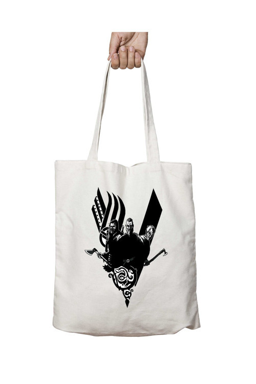 Art hedi̇ye Plunder Vikings Ragnar Lothbrok iki Tarafı Kalıcı Baskılı Yıkanabilir Çanta