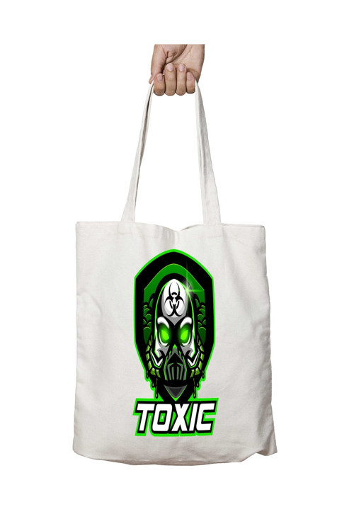 Art hedi̇ye Toxic Kuru Kafa iki Tarafı Kalıcı Baskılı Yıkanabilir Çanta