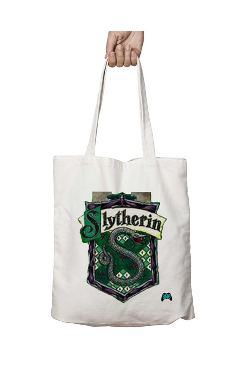 Art hedi̇ye Slytherin iki Tarafı Kalıcı Baskılı Yıkanabilir Okul Plaj Omuz Bez Çantası