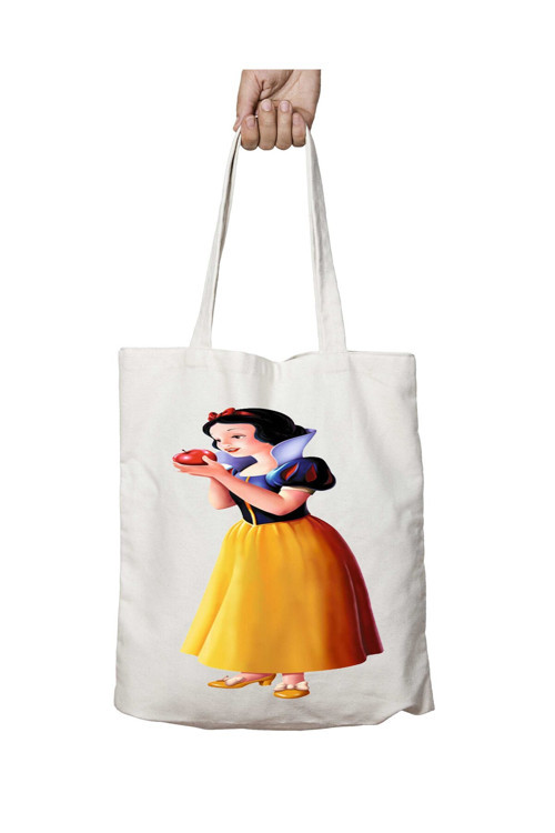 Art hedi̇ye Snow-White iki Tarafı Kalıcı Baskılı Yıkanabilir Okul Plaj Omuz Bez Çantası