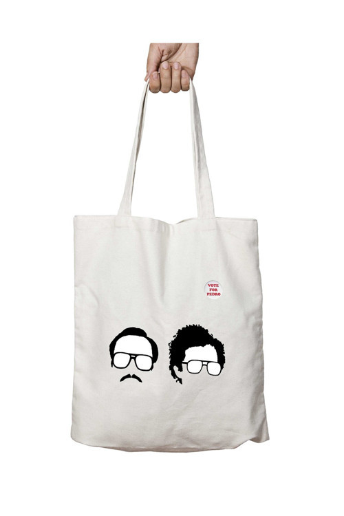 Art hedi̇ye NAPOLEON AND KIP DYNAMITE PLUS PIN VOTE FOR PEDRO iki Tarafı Kalıcı Baskılı Yıkanabilir Çanta