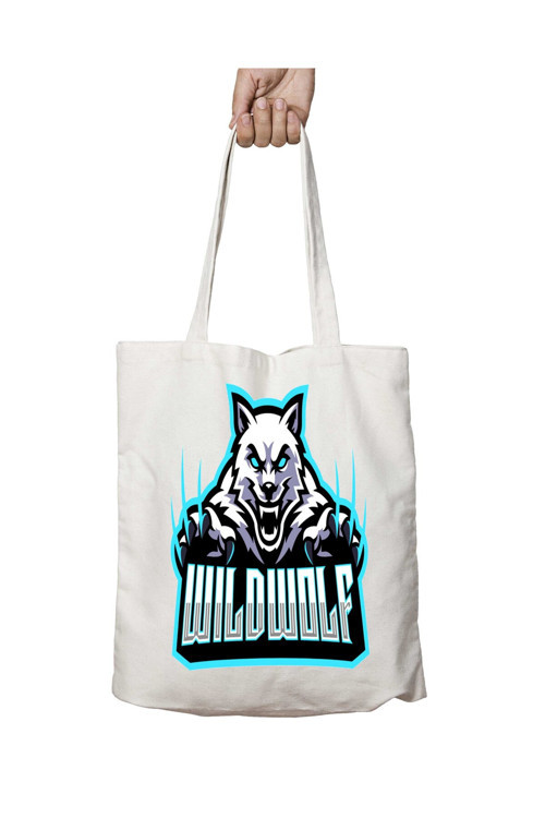 Art hedi̇ye Wild wolf iki Tarafı Kalıcı Baskılı Yıkanabilir Çanta