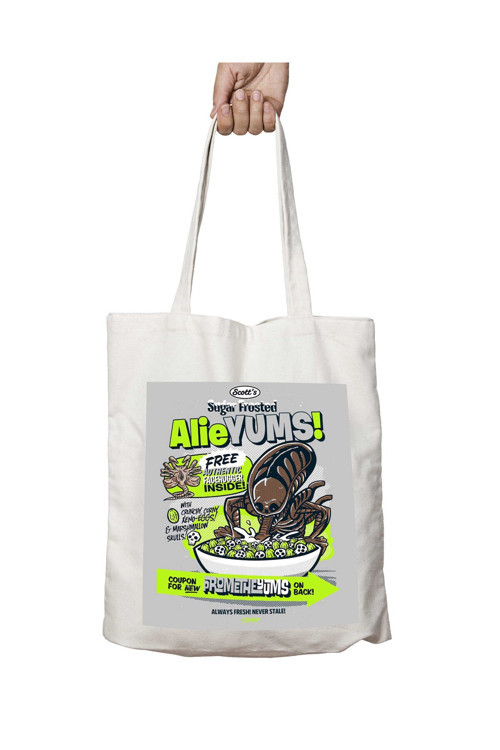 Art hedi̇ye Alieyums Alien Cereal iki Tarafı Kalıcı Baskılı Yıkanabilir Çanta