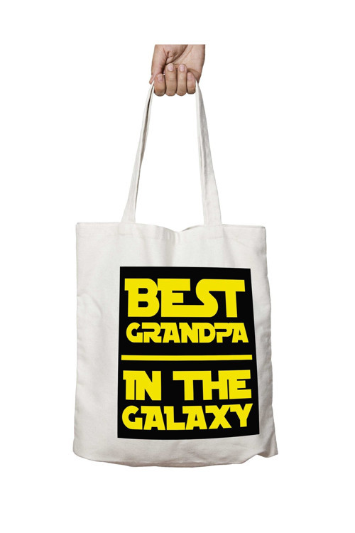Art hedi̇ye Star Wars Best Grandpa In Galaxy iki Tarafı Kalıcı Baskılı Yıkanabilir Çanta
