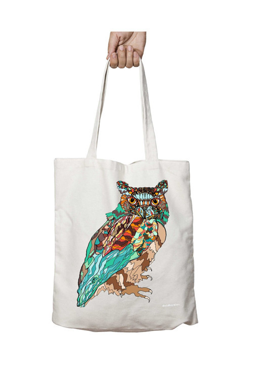 Art hedi̇ye Mod Owl by iki Tarafı Kalıcı Baskılı Yıkanabilir Çanta