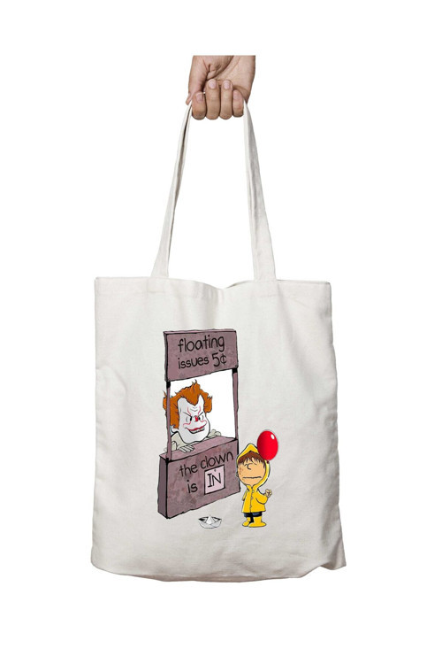 Art hedi̇ye The Clown Is In Pennywise It Peanuts iki Tarafı Kalıcı Baskılı Yıkanabilir Çanta