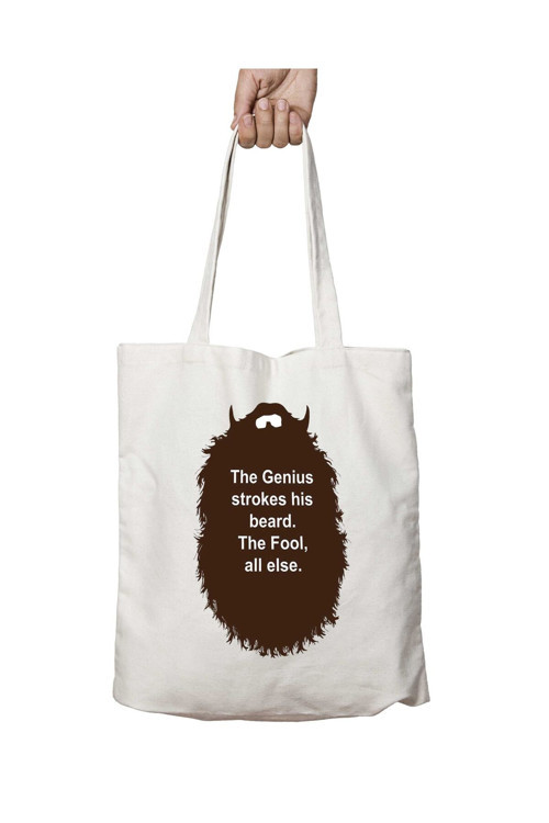 Art hedi̇ye The Beard Collection Genius iki Tarafı Kalıcı Baskılı Yıkanabilir Çanta