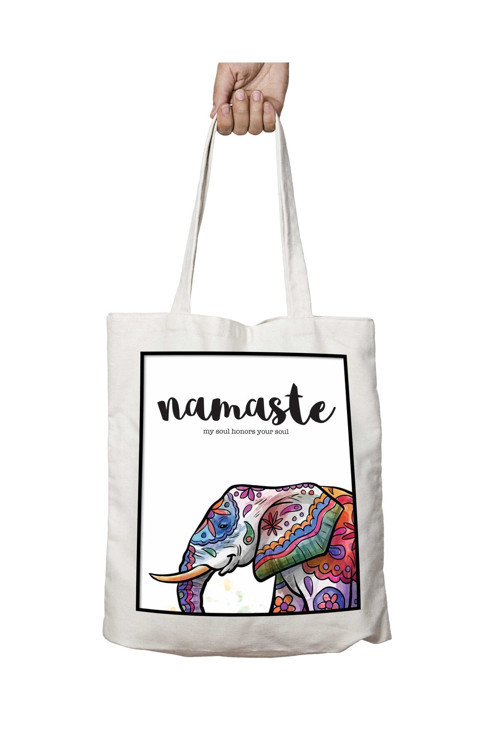 Art hedi̇ye Namaste Poster iki Tarafı Kalıcı Baskılı Yıkanabilir Okul Plaj Omuz Bez Çantası