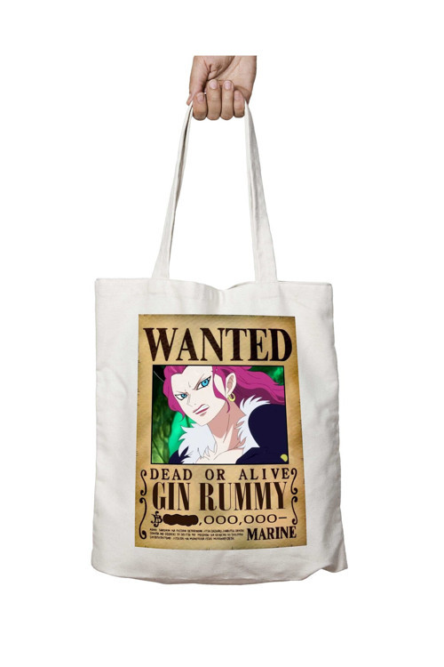 Art hedi̇ye Wanted Gin Rummy Anime iki Tarafı Kalıcı Baskılı Yıkanabilir Okul Plaj Omuz Bez Çantası