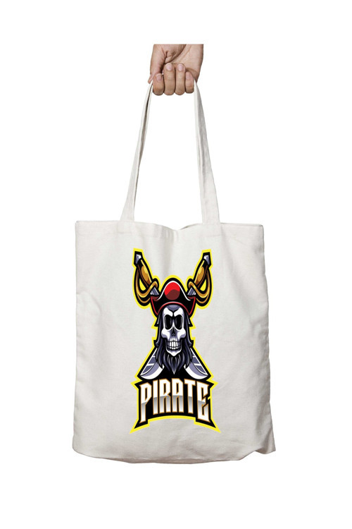 Art hedi̇ye Pirates iki Tarafı Kalıcı Baskılı Yıkanabilir Çanta
