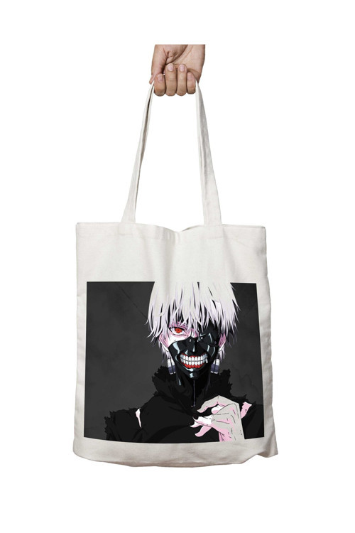 Art hedi̇ye Anime Tokyo Ghoul iki Tarafı Kalıcı Baskılı Yıkanabilir Okul Plaj Omuz Bez Çantası