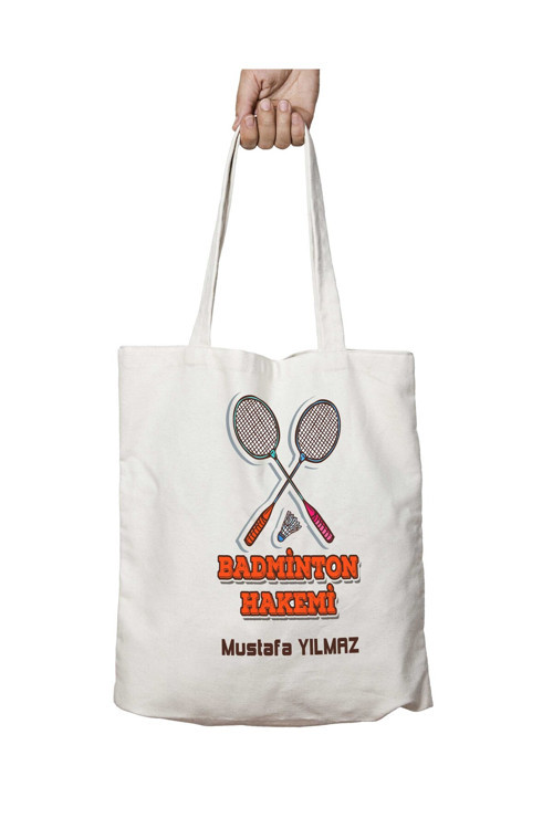 Art hedi̇ye Kişiye Özel Badminton Hakemi iki Tarafı Kalıcı Baskılı Yıkanabilir Çanta