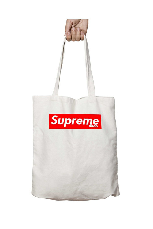 Art hedi̇ye Supreme Noob iki Tarafı Kalıcı Baskılı Yıkanabilir Okul Plaj Omuz Bez Çantası