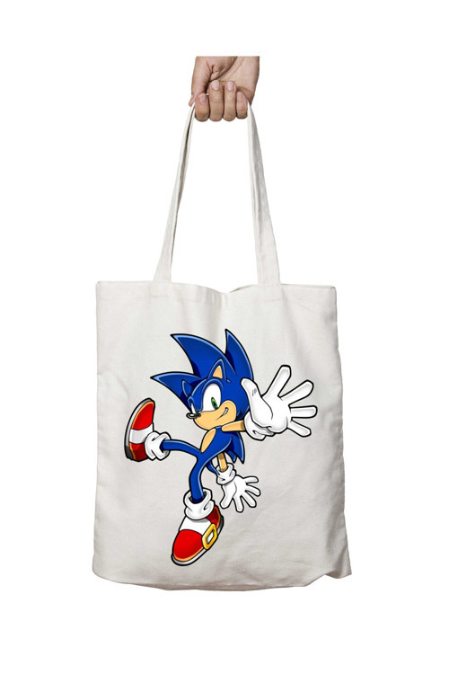 Art hedi̇ye Sonic-The-Hedgehog-PNG-2 iki Tarafı Kalıcı Baskılı Yıkanabilir Çanta