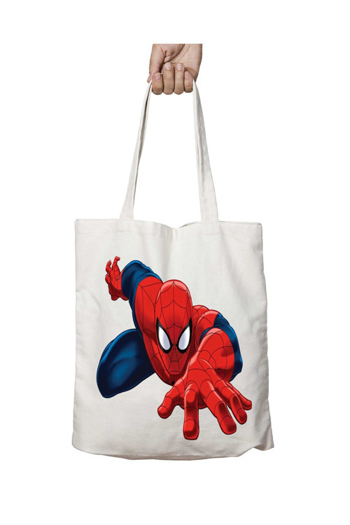 Art hedi̇ye Spiderman Marvel iki Tarafı Kalıcı Baskılı Yıkanabilir Okul Plaj Omuz Bez Çantası