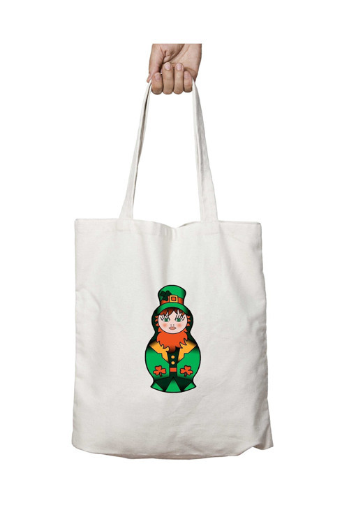 Art hedi̇ye Leprechaun Matrioska iki Tarafı Kalıcı Baskılı Yıkanabilir Çanta