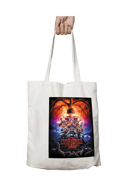 Art hedi̇ye Stranger Things Sezon Posteri iki Tarafı Kalıcı Baskılı Yıkanabilir Çanta