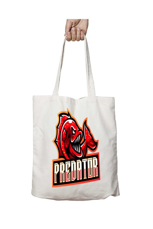 Art hedi̇ye Predator Balık iki Tarafı Kalıcı Baskılı Yıkanabilir Çanta