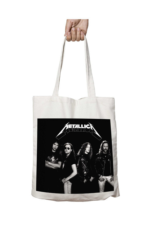 Art hedi̇ye Metalica iki Tarafı Kalıcı Baskılı Yıkanabilir Çanta