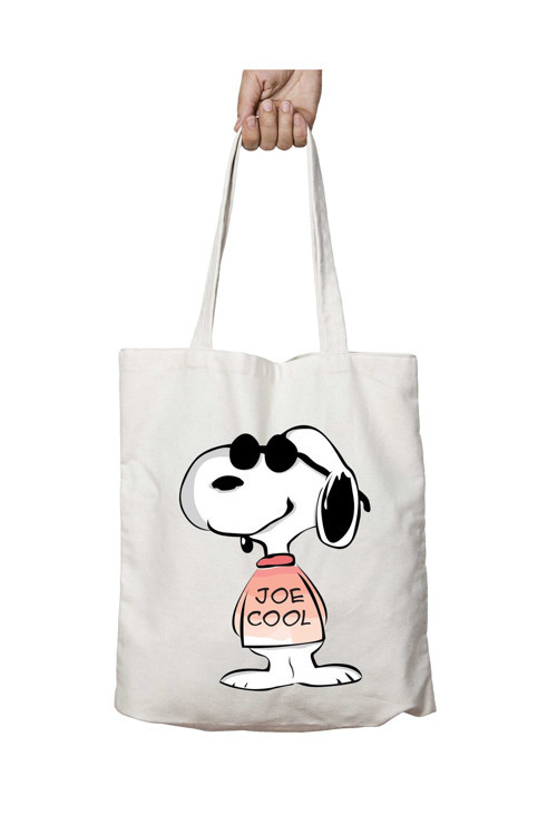 Art hedi̇ye Snoopy Joe Cool iki Tarafı Kalıcı Baskılı Yıkanabilir Okul Plaj Omuz Bez Çantası