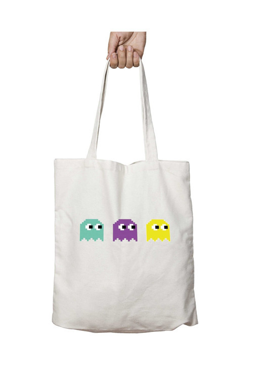 Art hedi̇ye Pac-Man Oyun 00 iki Tarafı Kalıcı Baskılı Yıkanabilir Okul Plaj Omuz Bez Çantası