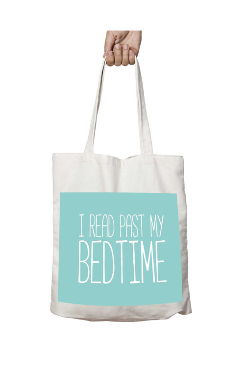 Art hedi̇ye I Read Past My Bedtime iki Tarafı Kalıcı Baskılı Yıkanabilir Okul Plaj Omuz Bez Çantası