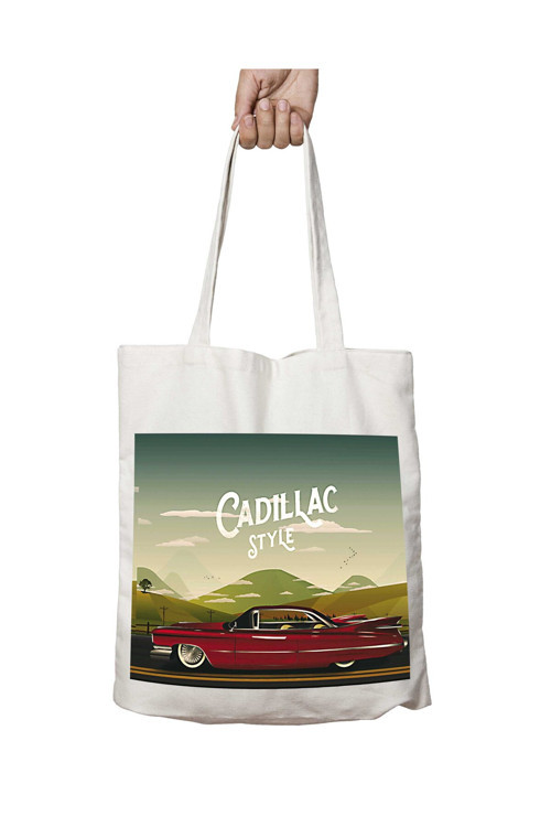 Art hedi̇ye Cadillac Style Nostalji iki Tarafı Kalıcı Baskılı Yıkanabilir Çanta