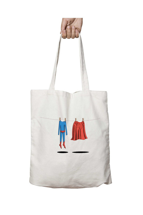Art hedi̇ye Superman Süper Çamaşırlar iki Tarafı Kalıcı Baskılı Yıkanabilir Çanta