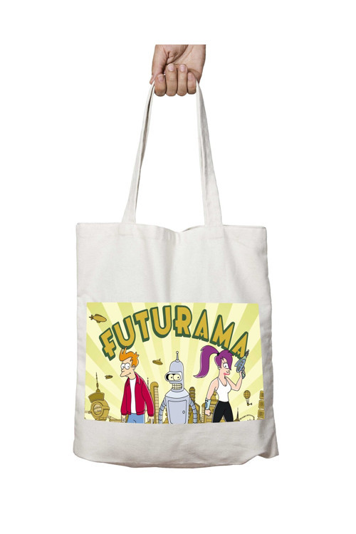 Art hedi̇ye Futurama iki Tarafı Kalıcı Baskılı Yıkanabilir Okul Plaj Omuz Bez Çantası