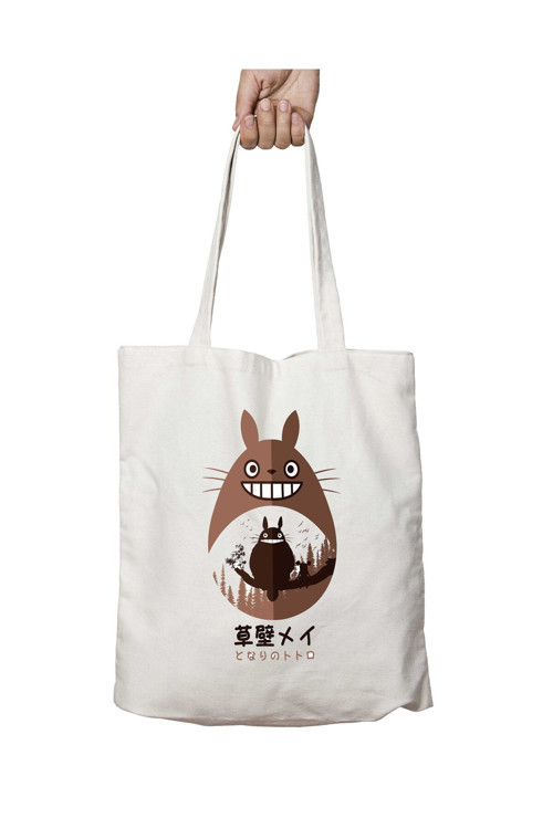 Art hedi̇ye My Neighbor Totoro Forest iki Tarafı Kalıcı Baskılı Yıkanabilir Çanta
