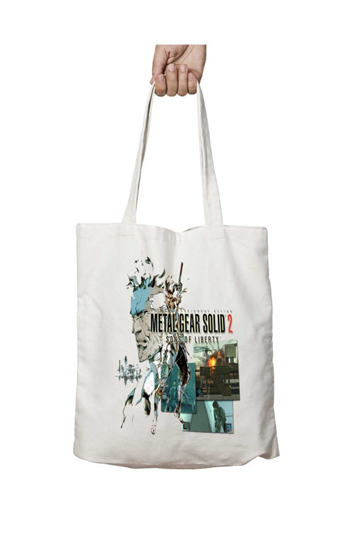 Art hedi̇ye Metal Gear Solid Sons of Liberty iki Tarafı Kalıcı Baskılı Yıkanabilir Çanta